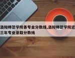 洛阳师范学院各专业分数线,洛阳师范学院近三年专业录取分数线