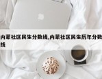 内蒙社区民生分数线,内蒙社区民生历年分数线