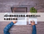 2016绵阳师范分数线,绵阳师范2021年录取分数线