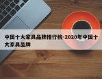 中国十大家具品牌排行榜-2020年中国十大家具品牌