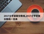 2017小学录取分数线,2017小学录取分数线一览表
