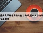 重庆大学编导专业文化分数线,重庆大学编导专业录取