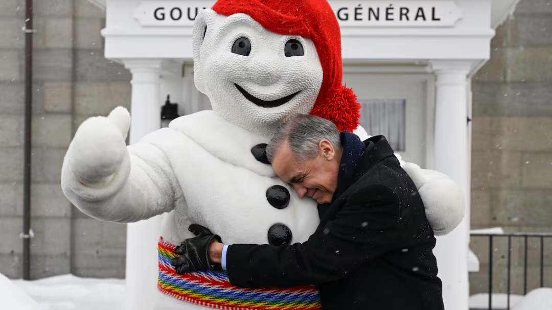 卡尼周四在魁北克市演讲。（图源：加拿大通讯社）