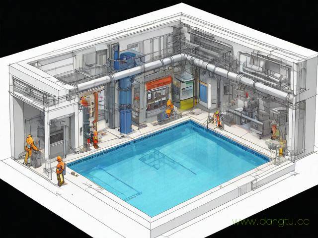 泳池设备机房怎么学看图,游泳池机房安装设备流程