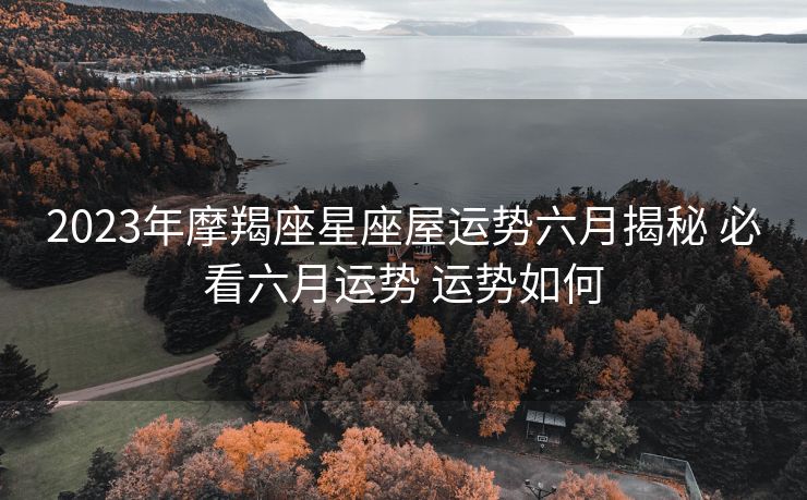 2023年摩羯座星座屋运势六月揭秘 必看六月运势 运势如何