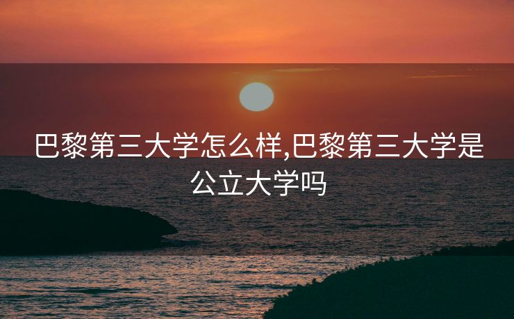 巴黎第三大学怎么样,巴黎第三大学是公立大学吗