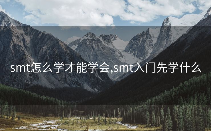 smt怎么学才能学会,smt入门先学什么