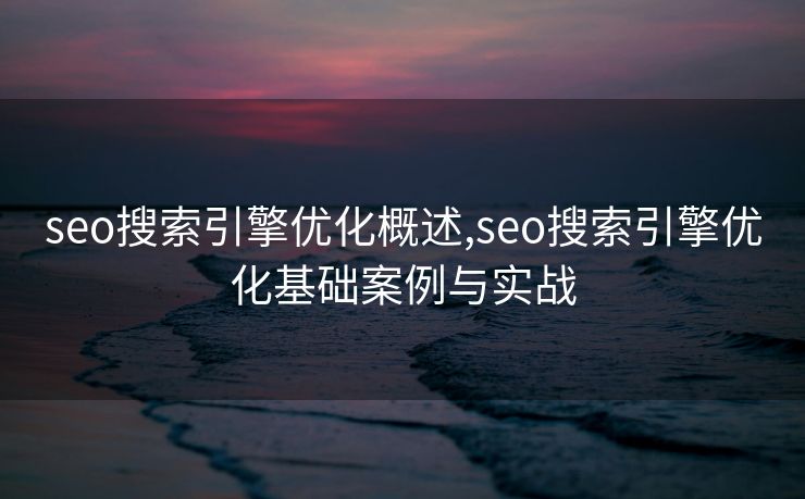 seo搜索引擎优化概述,seo搜索引擎优化基础案例与实战 seo搜索引擎优化概述,seo搜索引擎优化基础案例与实战