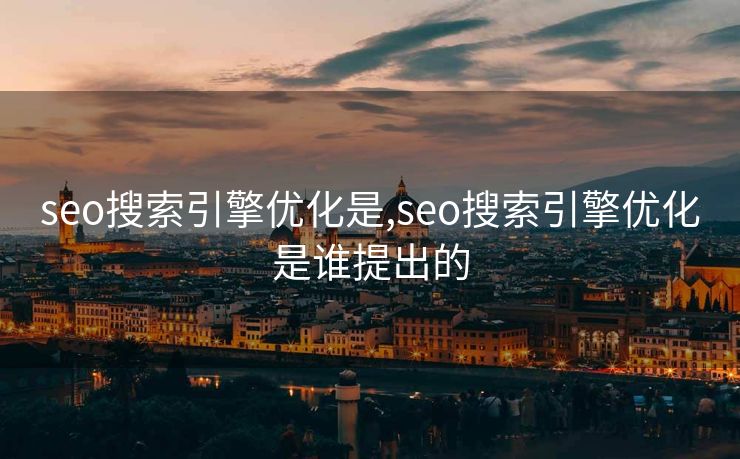 seo搜索引擎优化是,seo搜索引擎优化是谁提出的