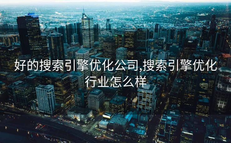 好的搜索引擎优化公司,搜索引擎优化行业怎么样