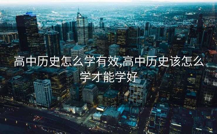 高中历史怎么学有效,高中历史该怎么学才能学好