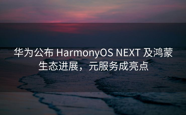 华为公布 HarmonyOS NEXT 及鸿蒙生态进展,元服务成亮点 华为公布 HarmonyOS NEXT 及鸿蒙生态进展,元服务成亮点