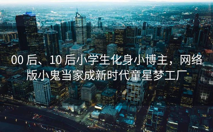00 后、10 后小学生化身小博主，网络版小鬼当家成新时代童星梦工厂