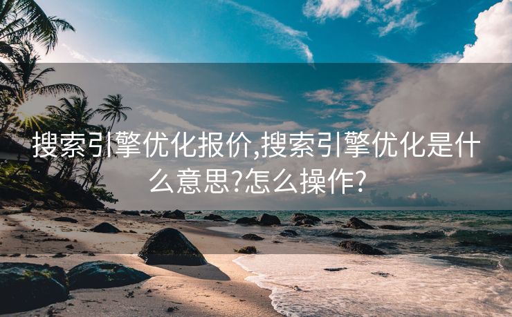 搜索引擎优化报价,搜索引擎优化是什么意思?怎么操作?