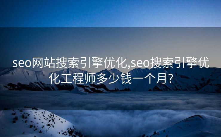 seo网站搜索引擎优化,seo搜索引擎优化工程师多少钱一个月? seo网站搜索引擎优化,seo搜索引擎优化工程师多少钱一个月?