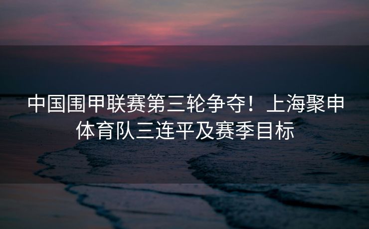 中国围甲联赛第三轮争夺！上海聚申体育队三连平及赛季目标