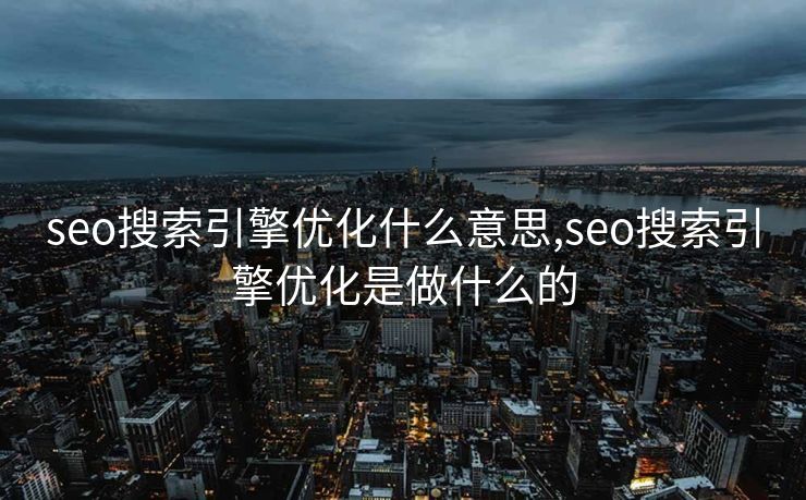 seo搜索引擎优化什么意思,seo搜索引擎优化是做什么的 seo搜索引擎优化什么意思,seo搜索引擎优化是做什么的