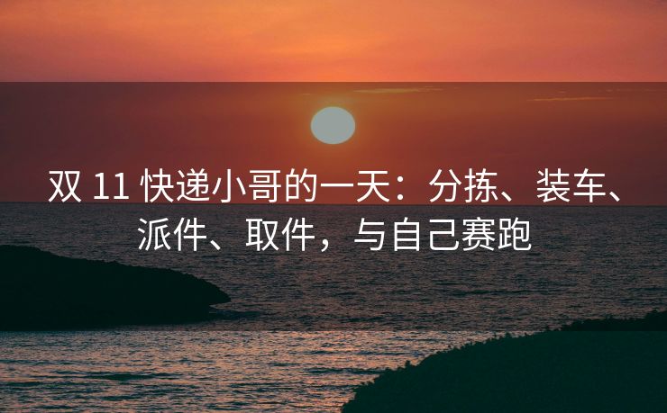 双 11 快递小哥的一天:分拣、装车、派件、取件,与自己赛跑 双 11 快递小哥的一天:分拣、装车、派件、取件,与自己赛跑