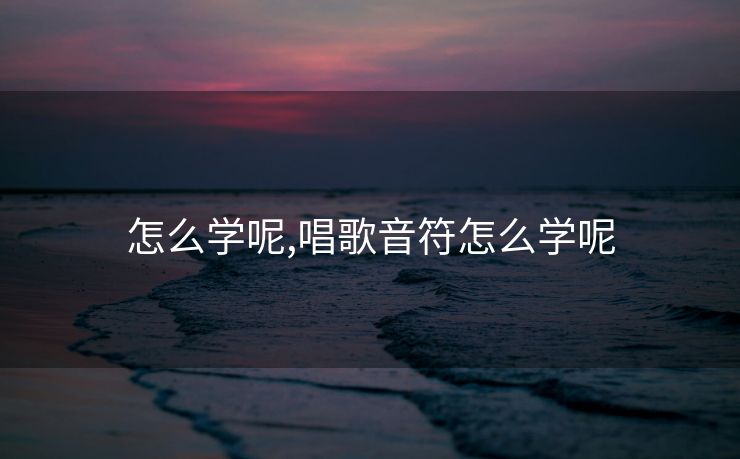 怎么学呢,唱歌音符怎么学呢
