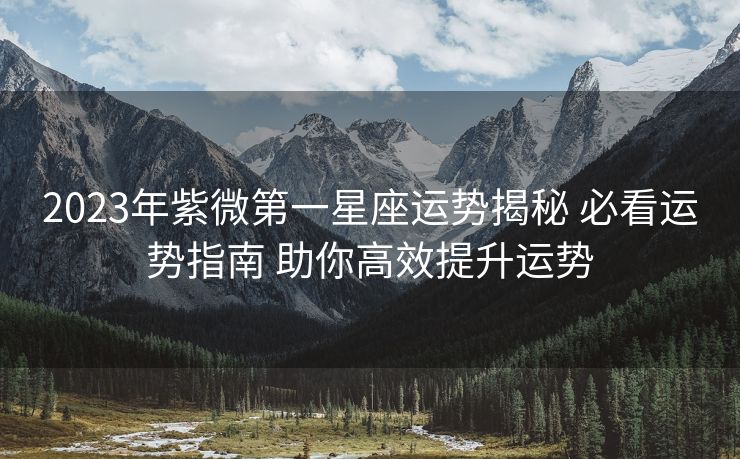 2023年紫微第一星座运势揭秘 必看运势指南 助你高效提升运势
