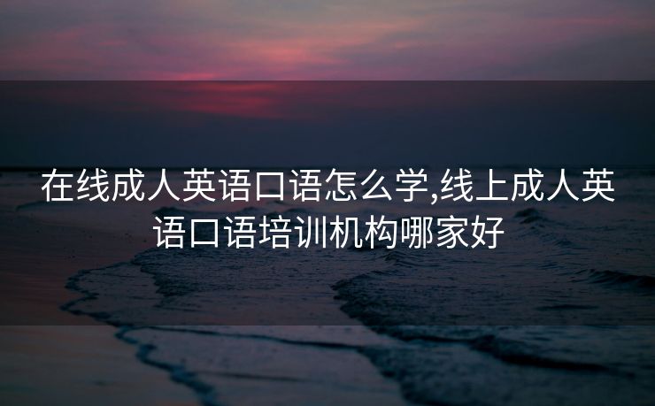 在线成人英语口语怎么学,线上成人英语口语培训机构哪家好