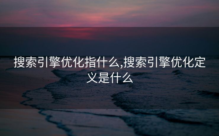搜索引擎优化指什么,搜索引擎优化定义是什么