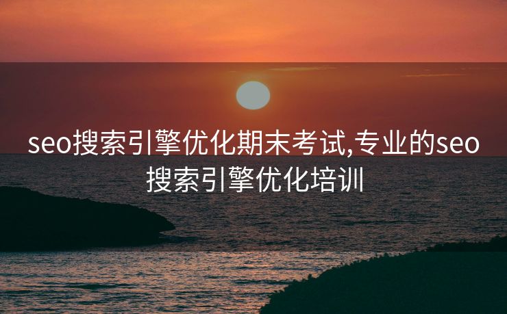 seo搜索引擎优化期末考试,专业的seo搜索引擎优化培训
