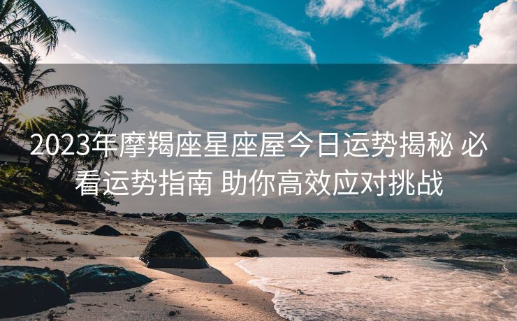2023年摩羯座星座屋今日运势揭秘 必看运势指南 助你高效应对挑战