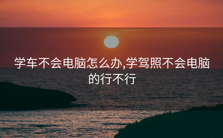 学车不会电脑怎么办,学驾照不会电脑的行不行