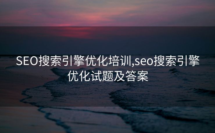 SEO搜索引擎优化培训,seo搜索引擎优化试题及答案